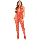Leg Avenue võrkbodi ristuvate kaelarihmadega – punane – One Size — Foto 3