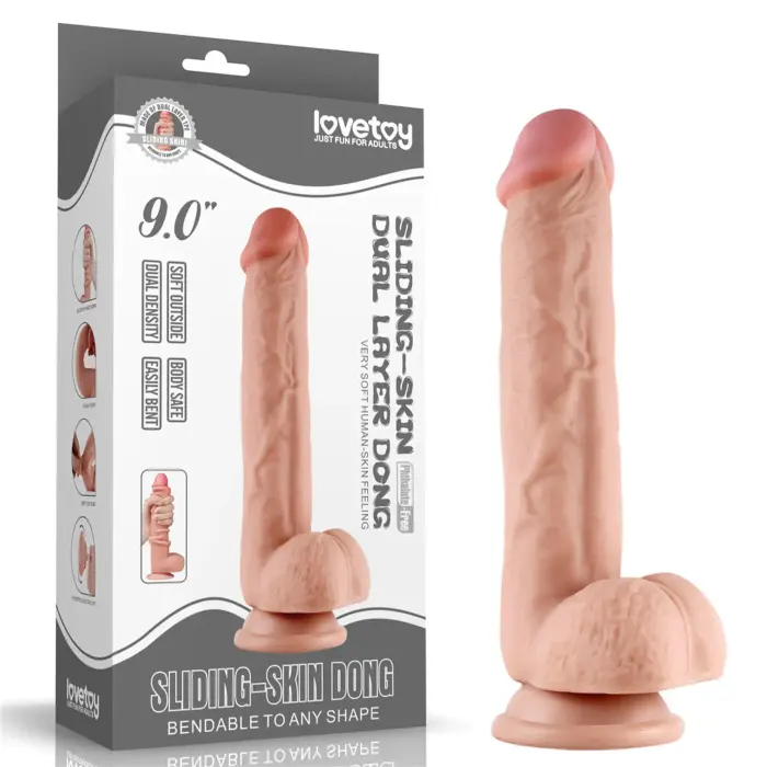 Sliding Skin Dual Layer Dong – 24 cm (9.5″) – Skin