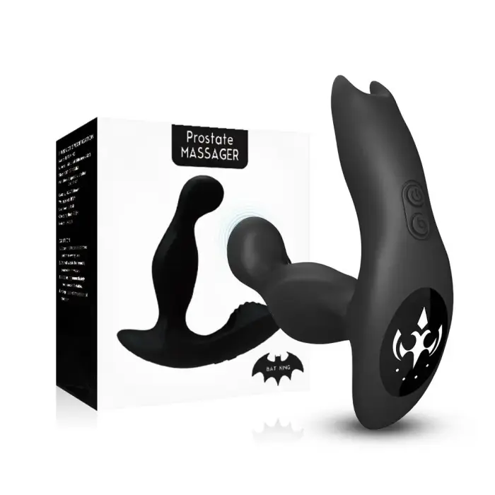 Bat King rotējošs vibrējošs prostatas masieris ar tālvadības pulti – 13.2 cm (5.2″) – Melns