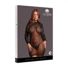 Roxy сексуальное леопардовое сетчатое откровенное платье – Queen Size – чёрное — Фото 1