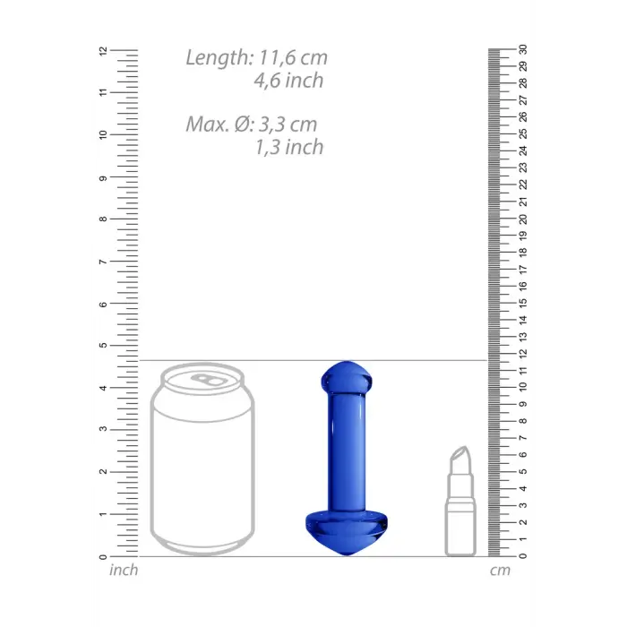 Stikla dildo – 15 cm (6″) – Zils Foto 8