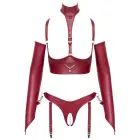 Cottelli Bondage Shelf Bra Set – Dark Red – M — Photo 10
