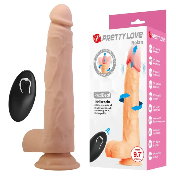 Pretty Love Nolan – реалистичный дилдо с ротацией и фрикциями – 24,5 см