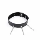 OHMAMA Fetish Adjustable Necklace with Rings and Metal Chain – Black — Photo 2