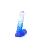 Kiotos Cox krāsains dildo – 18.5 cm (7.3″) – Caurspīdīgs/zils — Foto 2