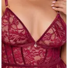 Cottelli CURVES Red Lace and Velvet Babydoll Set with Crotchless Briefs – XL — Photo 5