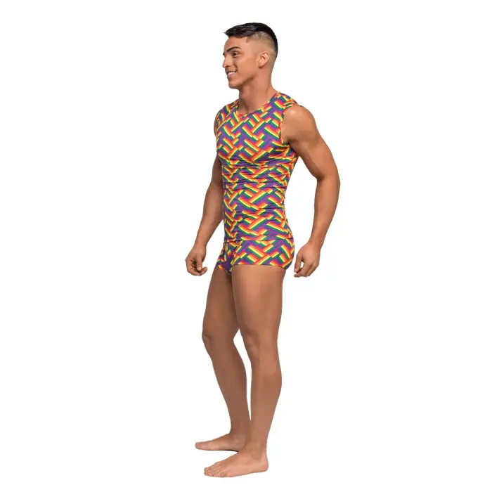 Male Power Fitness Tank – Multicolored – XL