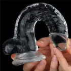 LoveToy Flawless Clear Dildo – reālistisks dildo – TPE – caurspīdīgs – 19,0 cm — Foto 6