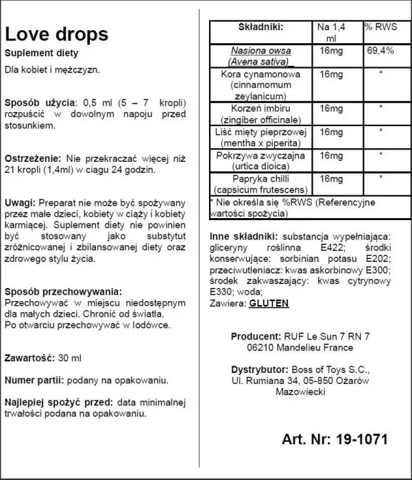 Love Drops стимулирующие капли – 20 мл Фото num