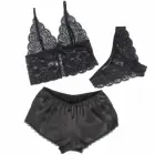 Subblime 953928 Black Silk & Lace Nightgown Set L/XL — Photo 3