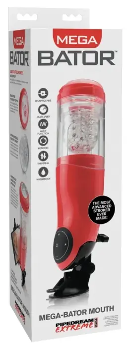 Pipedream Mega-Bator Red/Clear – Automatic Intimate Machine, 27.9 cm (11″)