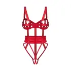Shiny Obsession – open-crotch body with rhinestone straps – red – L/XL — Photo 7
