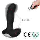 Silicone Prostate Massager with Pulsating Function, Heating and Remote Control – Black — Photo 8