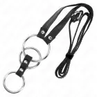 KINK Adjustable Triple Metal Ring with Leather Strap 3.8-5 cm, 112 cm — Photo 4