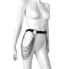 Adjustable Genuine Leather BDSM Belt with Chains — Photo 2