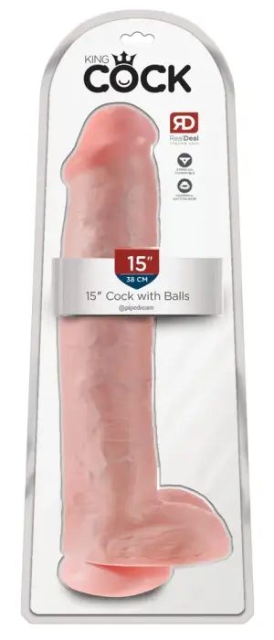 King Cock XXL реалистичный дилдо с яичками и присоской – 38.1 cm (15″)