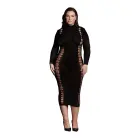 Платье с высоким воротником Carme XI – Plus size – чёрное — Фото 12