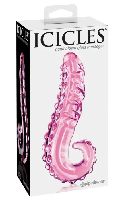 Pipedream Icicles No. 24 rozā stikla dildo – 15.5 cm (6.1″)