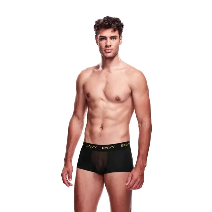 Envy Mesh Short Boxer Black S/M – Breathable Athletic Trunk