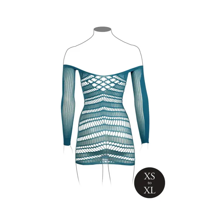 Tīkliņa minikleita ar garām piedurknēm – zila – One Size Foto 9