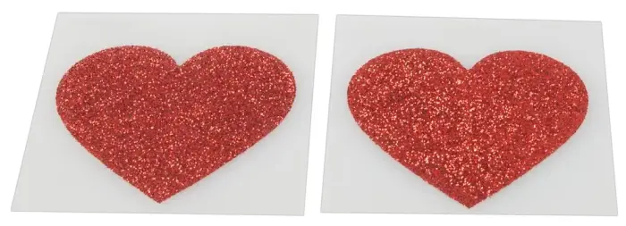 Sirds formas krūšu galu uzlīmes – sarkanas Foto 3