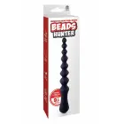 NMC 8.5 Inch Ribbed Silicone Anal Ball Beads – melnas – elastīgas savienotas sfēras – 21,6 cm — Foto 1