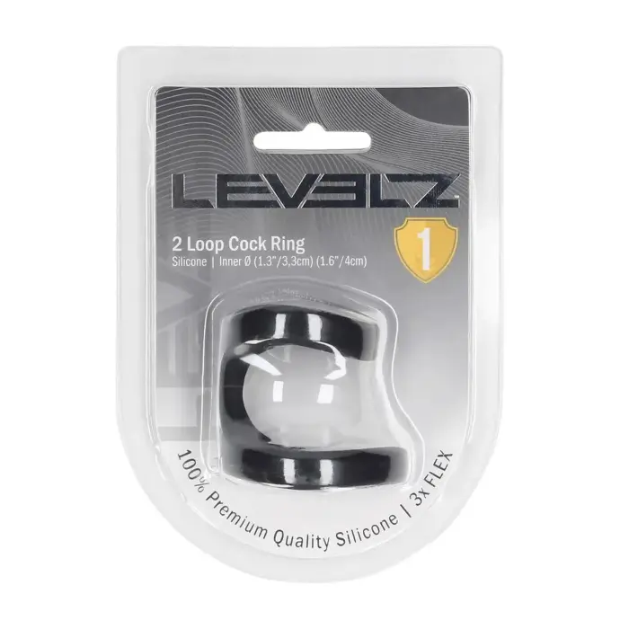 LEVELZ 2 Loop Silicone Cockring – Black