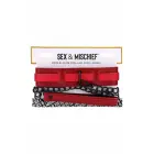 Sportsheets Ex's and Oh's Collar & Leash – sarkans – mākslīgā āda – regulējams līdz 40,6 cm — Foto 1
