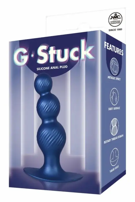 NMC 5 Inch Silicone Anal Plug – silikoninis analinis kaištelis su T formos pagrindu – metalinis mėlynas – 12,7 cm