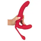You2Toys Strapless Strap-On Triple Teaser vibratoru trio – 23 cm – rozā — Foto 9
