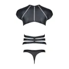 Meeste wetlook komplekt: T-särk elastsete rihmadega, stringid dekoratiivse paelaga eest - M Photo