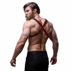 Fetish Submissive Attitude – Bulldog eco-leather chest harness – black/red – one size — Photo 5