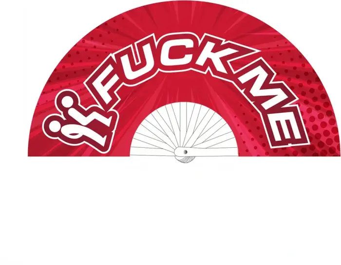 Fuck Me – decorative hand fan – red – 64 cm