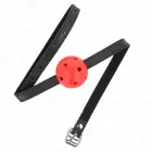 KINK Simplicity sarkans elpojošs silikona bumbiņas knevelis – 4.5 cm — Foto 2