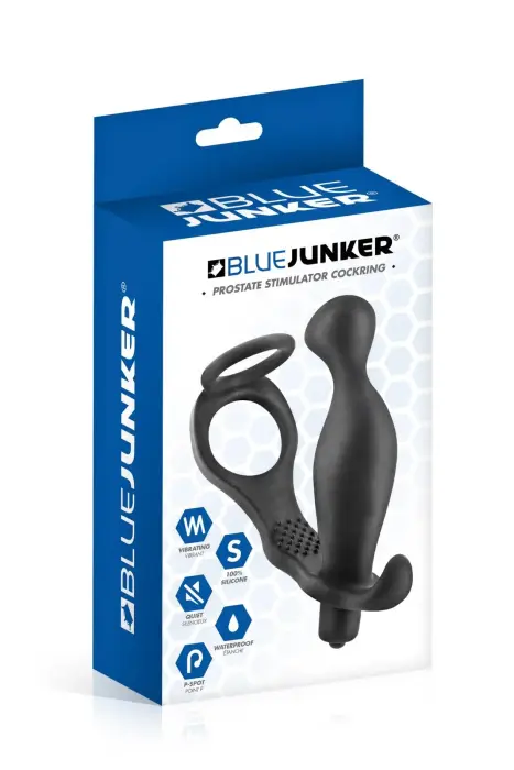BLUE JUNKER Prostate Stimulator Cockring Plug AP070 - Black Photo