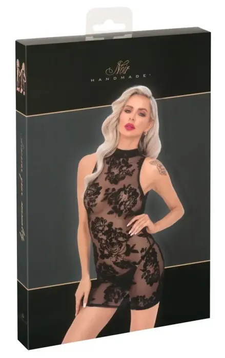 Noir Handmade Mini Dress – Black – XL