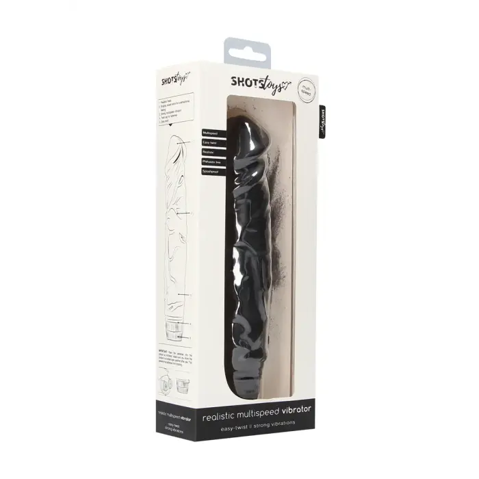 Реалистичный многоскоростной вибратор – 19 cm (7.5″) – черный