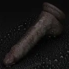 LoveToy Sliding Skin Pro II – divslāņu reālistisks silikona dildo – melns – 17,8 cm (7'') — Foto 13