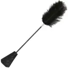 Darkness – double-ended riding crop with feather tickler – black – 56 cm — Photo 1