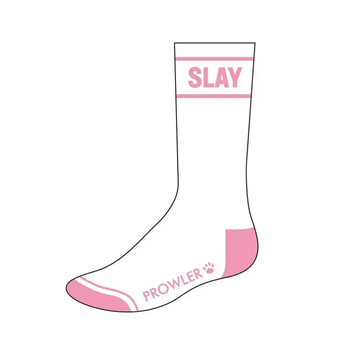 Prowler RED "Slay" socks – white / black