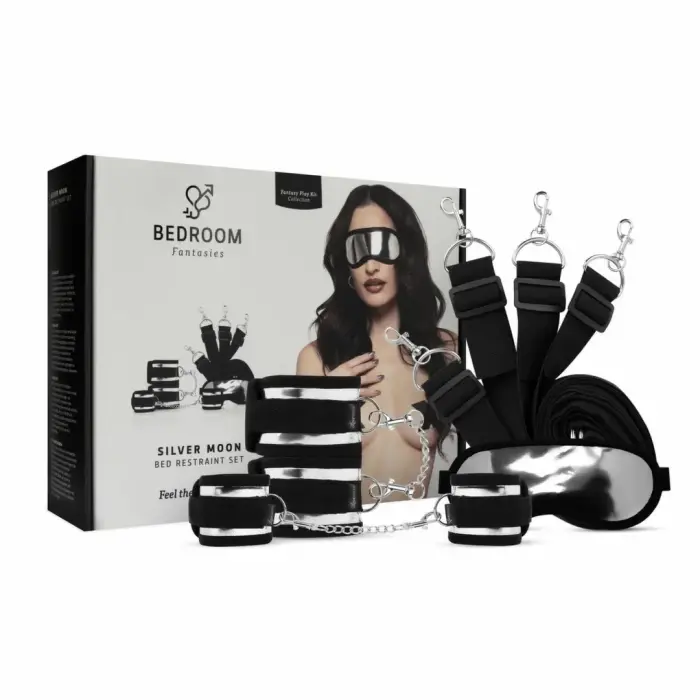 Loveboxxx Secret Pleasure Chest Silver Moon BDSM набор с фиксаторами и маской – серебряный