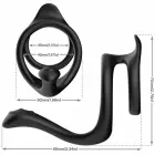 ARMONY Tail Double Ring Black – Anatomical Silicone Dual Support System — Photo 2