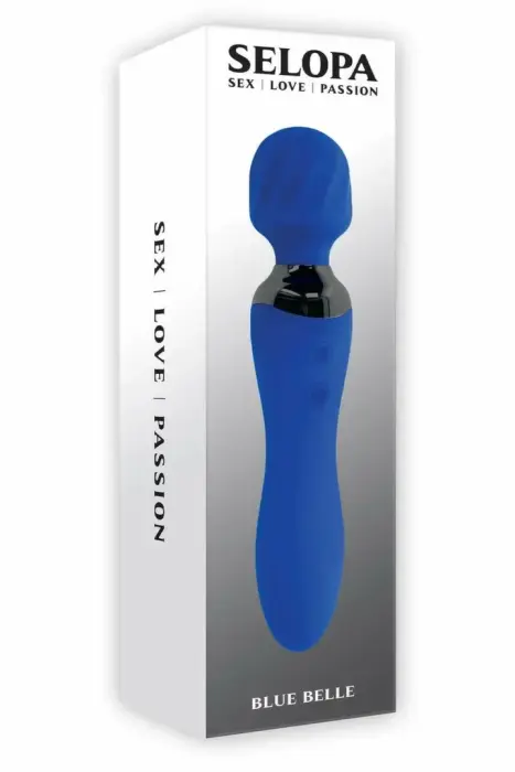 SELOPA BLUE BELLE Dual-Ended Flexible Silicone Wand 19.9cm Blue