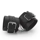 Bondage Love Faux Leather Handcuffs – Black — Photo 3