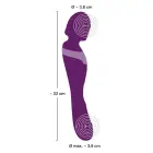 Javida dviejų variklių vibratorius su rutuliniu antgaliu ir lanksčiu kakleliu – violetinis — Nuotrauka 8