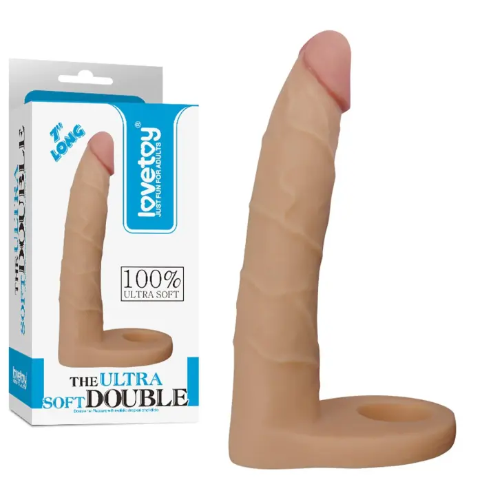 LoveToy The Ultra Soft Double – strap-on ring dildo – TPE – 7"