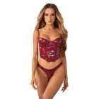 Redya korsetas ir stringai komplektas – 2XL/3XL – raudonas — Nuotrauka 1