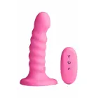 COLOURS Ribbed 5 Inch – vibrating silicone intimate device with remote – pink — Photo 2