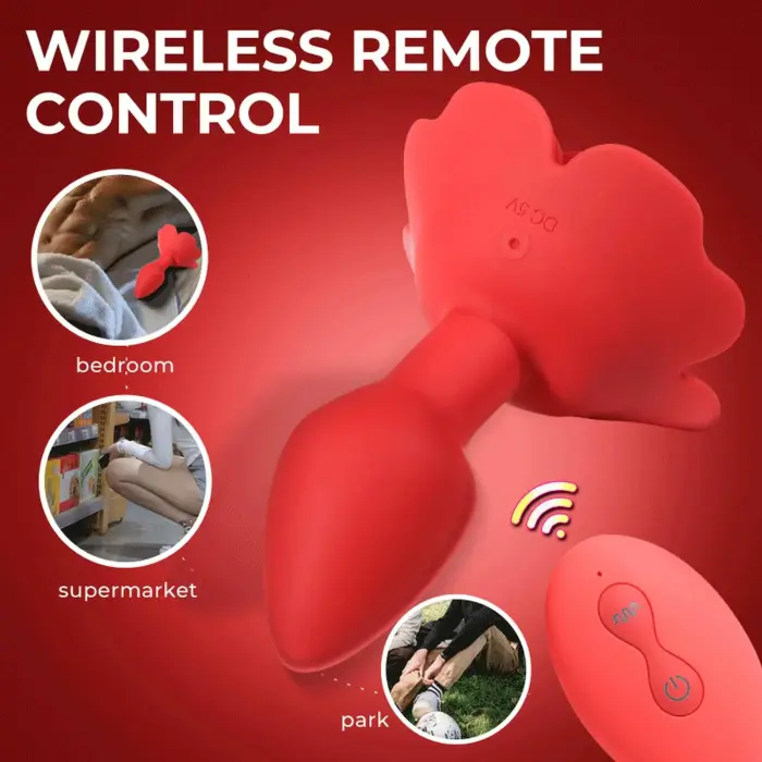 Rose besisukantis analinis kištukas – USB įkrovimas Photo