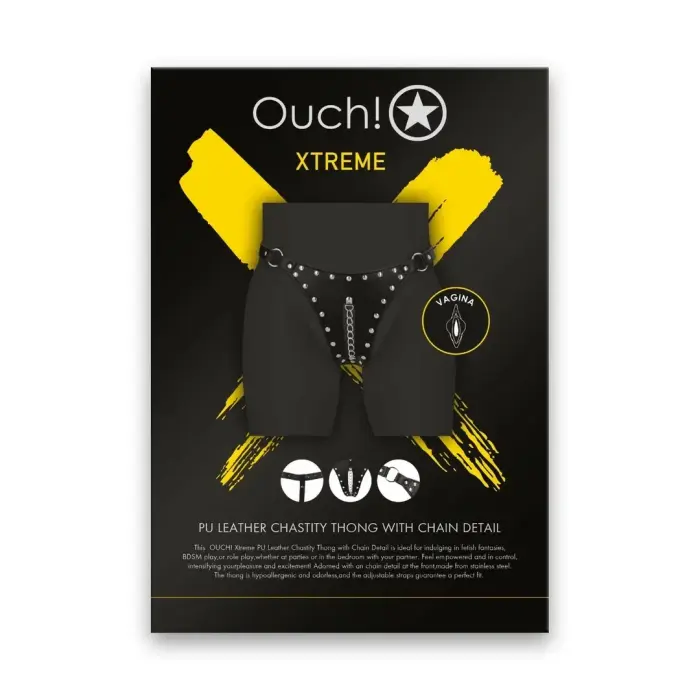Ouch! OU1030BLK – bondāžas saišu komplekts – lipīgā aizdare – regulējams – melns